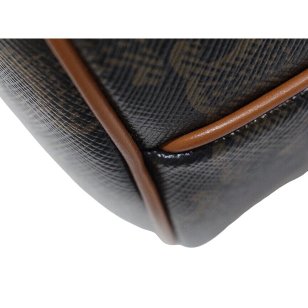 Celine Teen Clara bag brown tan Triomphe canvas calf leather handbag shoulder - Picture 5 of 7